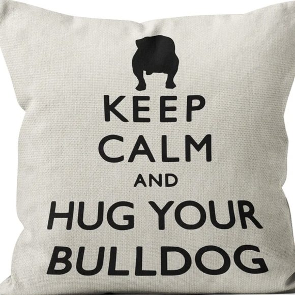 Bulldog velvet pillow, plus 2 linen pillow shams & stocking. New Bull dog decor - Picture 14 of 14